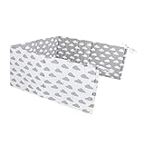 TupTam Protector para Cama de Bebé, Nubes Gris/Blanco, 180x