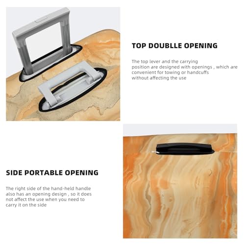 Stone Texture Pale Orange Cream Elastic Travel Luggage Covers Dustproof Scratch-Resistant Suitcase Protector Fit 22-24 Inch3