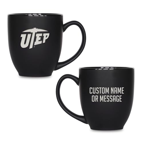 Image of Rico Industries NCAA Primary 15-Oz Personalized Matte Black Bistro Mug - for Hot or Cold Drinks