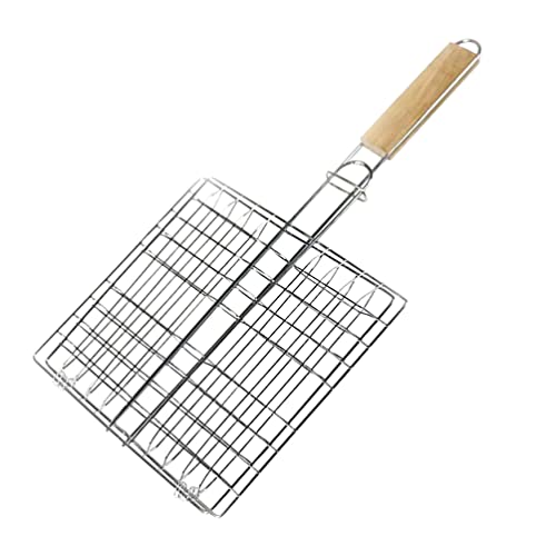 Kichvoe Stainless Steel Grill Basket Outdoor Barbecue Grilling Basket for Chicken Fish Sausage Steak