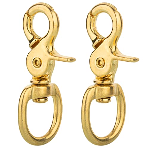 Aowesm Quality Solid Brass 2-3/4" Trigger Snap Hooks 5/8" Swivel Eye For Pet Leashes, Purse Straps And Belting Leathercraft (Pack Of 2) #TOP20