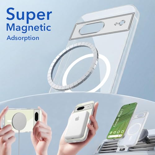 Image of Jkobi Lifetime Anti-Yellow MagSafe Compatible Clear Back Cover Case for Google Pixel 7 (Sleek Hard Crystal | Shockproof and Camera Protection)