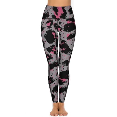Leggings de yoga anti-glisse taille haute galbant imprimé léopard S