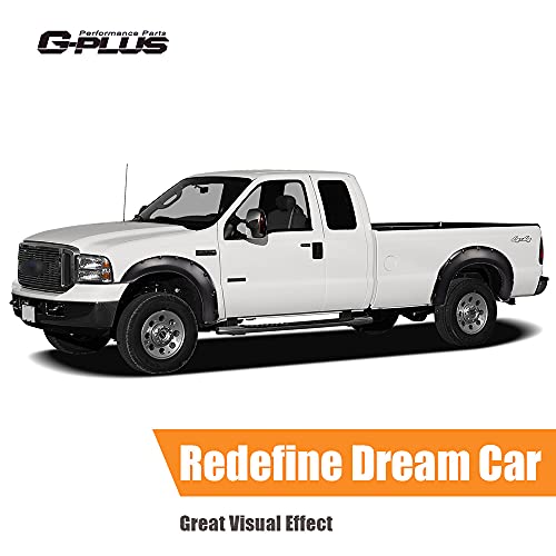 G-Plus Fender Flares, Compatible With 1999-2007 Ford F250 F350 Super Duty, (Does Not Fit Dually Models), Pocket Rivet Bolt Style Protection Guards Cover 4Pcs #TOP2