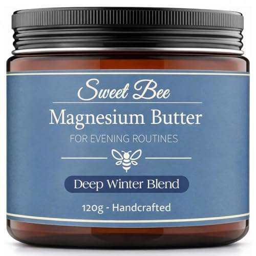 Sweet Bee Magnesium Butter Body Butter with Magnesium Chloride Lavender Shea Butter Coconut Oil & Mango Butter Lavender Topical Magnesium Cream 4oz / 120g (1 1)