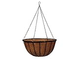 Garden Pride Hanging Basket/Hanging Cauldron Planter - Pre-lined with Coco liner, made of plastic coated solid steel, large hanging baskets (16" in diameter (41cm))