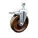 High Temperature Phenolic Swivel Threaded Stem Caster w/Roller Bearing - 6" x 1.5" Brown Wheel and 12MM Metric Stem & Total Locking Brake - 300 lbs Capacity/Caster - Service Caster Brand