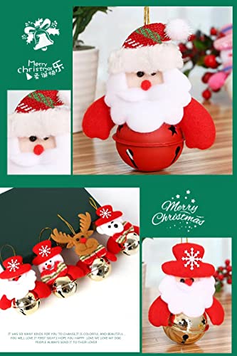 Christmas Tree Jingle Bells Ornaments, Christmas Ornaments Decorations, Christmas Tree Hanging Ornaments For Xmas Door Home Party Supplies, Santa, Snowman, Reindeer, Bear(Christmas Jingle Bells-002) #TOP2