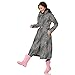 Produktbild HappyRainyDays - Montreal Schwarz Beige - Damen Langer Regenmantel - Ideal zum Radfahren - Erstellbare und Abnehmbare Kapuze - 100% Wasserdicht und Atmungsaktiv - Funktioneller Mantel - S