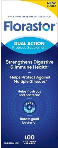 Florastor Probiotic for Digestive and Immune Health, 100 Capsules