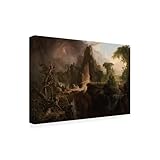 Wrapped Canvas Wall Art - Thomas Cole 'Expulsion From The Garden Of Eden' Wall Art for Living Room, Bedroom, or Office Décor - 12x19