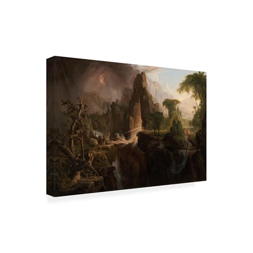 Wrapped Canvas Wall Art - Thomas Cole 'Expulsion From The Garden Of Eden' Wall Art for Living Room, Bedroom, or Office Décor - 16x24
