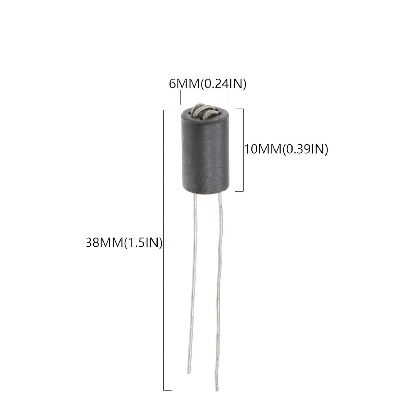 10Pcs 6X10MM Lead Dia 0.8MM 3T Axial Lead 6 Channel Ferrite Beads Inductors for Easy Plug