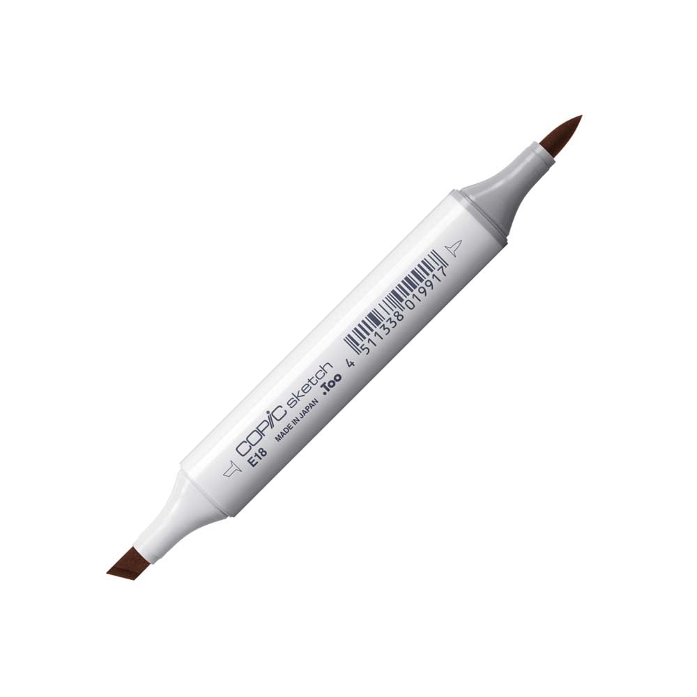 Copic Sketch Coloured Marker Pen - (E-18) Copper, For Art & Crafts, Colouring, Graphics, Highlighter, Design, Anime, Professional & Beginners, Art Supplies & Colouring Books