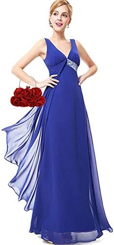 Buddy Women Rose Shaped Clutch Soft Satin Wristlet Handbag Wedding Party Purse - Image 2