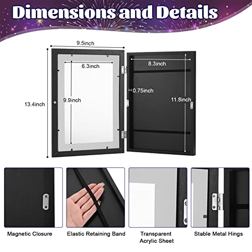 Sintuff 4 Pcs Kids Artwork Frames 13 X 10 Inch Front Opening Wooden Frames Holds 11.8 X 8.3 Inches Artworks Art Frame Display A4 Artwork Frames Changeable For Drawing Crafting (Wood Color, Black) #TOP1