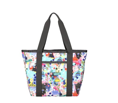 Image of LeSportsac Painterly Spring Everyday Zip Tote Handbag /Travel Bag, Style 3867 /Color G933, Celebrating LeSportsac's 1974 Iconic Debut in NYC, Abstract Colorful Whimsical Graphics, Limited Edition