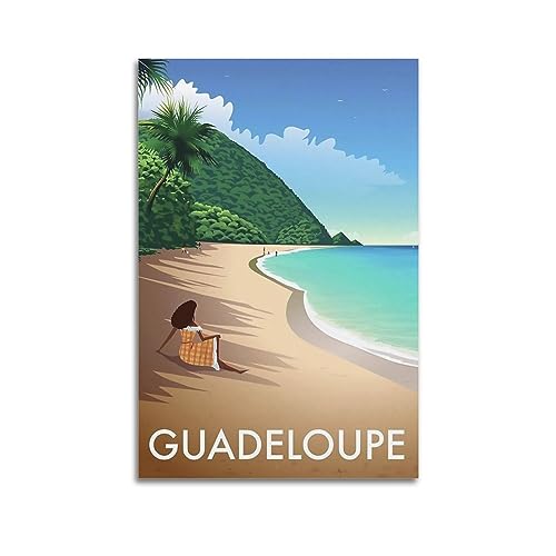 ECHUN Poster de voyage vintage Guadeloupe sur toile décorative pour décoration murale 30 x 45 cm
