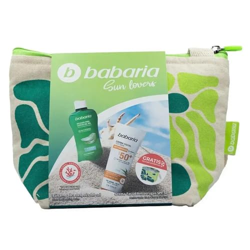 Babaria - Trousse solaire rose musquée format voyage | Protection solaire faciale SPF50+ anti-taches et protecteur capillaire | Hydratation et protection | Résistant à l'eau