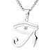 HZMAN CZ Eye of Horus Egypt Protection Pendant on Stainless Steel Necklace Ancient Egyptian Symbol of Protection