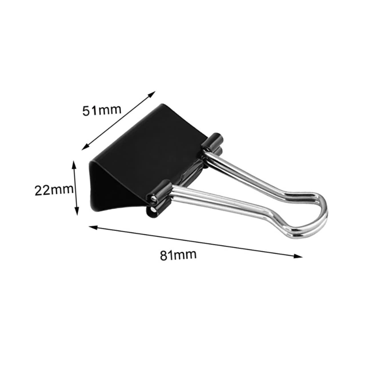 Schwarze Metall Binderclips 51mm, Große Dokumentenklammern