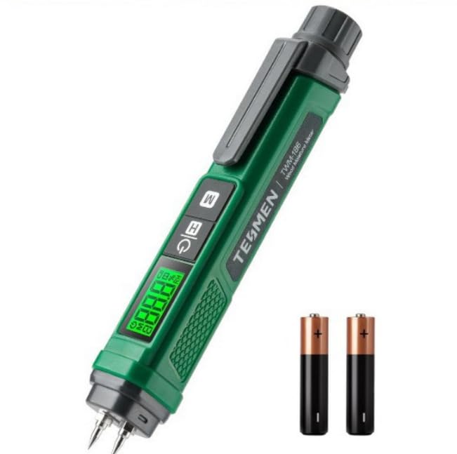 HT67 Wood Moisture Humidity Meter, Digital LCD with Tricolor Backlight, 7 Material Modes, ±2% Accuracy, Auto Power Off, Hygrometer, (Green)