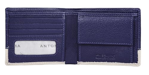 Image of ANTONIO VALERIA Jake Blue /Sand Leather Wallet for Men