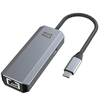 Minthouz 5Gb USB C Ethernet Adapter, RJ45 USB C LAN Adapter mit 95W PD, Thunderbolt 4/3 Netzwerkadapter für Dell/HP/Mac/iPhone 15/PC/MacBook Pro/Laptops/Windows 10/11/Linux/iPad Pro/Air