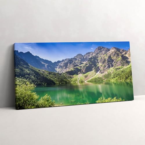 Peinture murale l'image imprimée sur toile pour un salon nature avec vue sur lac et forêt