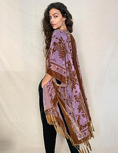 Image of MJ SERECA Women's Casual Long Velvet Kimono