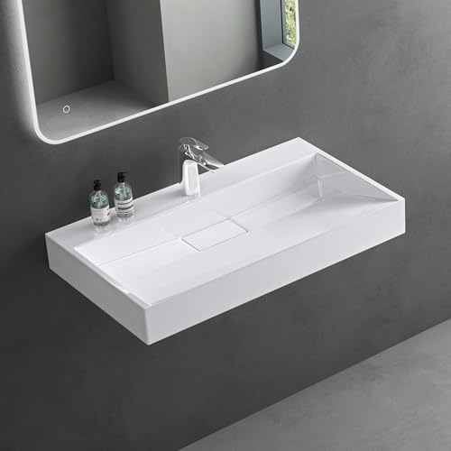 Mai & Mai Lavabo da Appoggio 80x46x11cm, Lavabo Bagno Sospeso