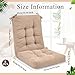 Juexica 4 Sets Outdoor Patio Chair Cushions Seat High Back Tufted Pillow Replacement Rocking Chair Cushions Pads for Patio Summer Seasonal Indoor Home Office(Beige Apricot)