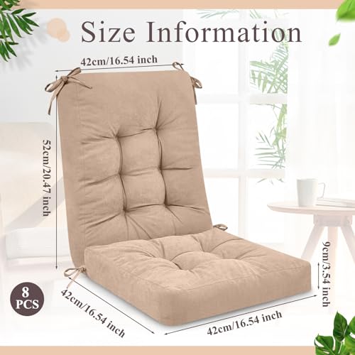 Image of Juexica Beige Apricot 17 x 17 Inch 4 Sets Outdoor Patio Chair Cushion