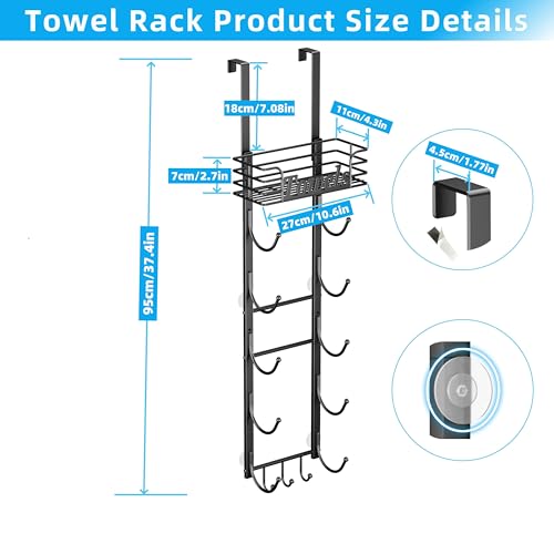 Hiskiwuu HIS-TRK-6T Over The Door Towel Racks thumb #5