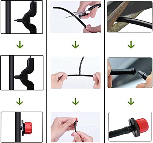 Image of DIY Crafts 9x Heads, Drip Kit, Drip Irrigation Kit For Patio Misting Micro Flow Irrigation Cooling System Plastic Mist Nozzle Sprinkler Micro Bubbler Home Garden Lawn (9x Heads, Drip Kit)