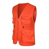 ZDSUHYIW Weste Herren Outdoor Leicht Jagdweste Anglerweste Utility Ärmellose Jacke...