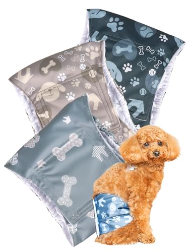 【獣医師監修】「LaLa-Pets/petsapplies」マナーベルト 犬 男の子 3点セット メッシュ裏地 防水加工 サイズ調整可能 お漏らし対策 マーキング防止 介護用 (笑顔の犬, M)（Amazon）