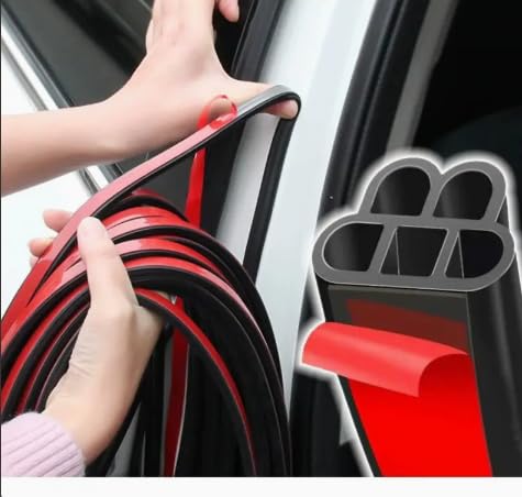 B Type Double Layer Car Door Seal Strip 5 Holes Sound Insulation