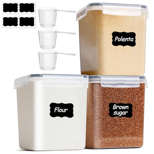 ComSaf recipientes herméticos para alimentos 2,5 L Set de 3, botes con tapa hermética para cocina y despensa, botes cocina almacenaje de harina, arroz, muesli y cereales, tupper plastico