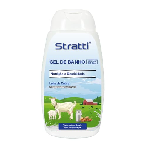 Gel de Baño Stratti Leche de Cabra, Almendras Dulces & Keratina 400ml
