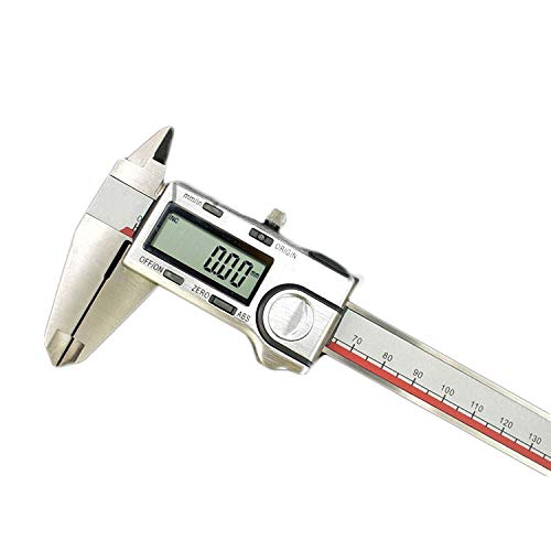 CGOLDENWALL Calibrador electrónico digital Vernier con pantalla LCD Conversión métrica/medidor de reglas de acero inoxidable Micrómetro de alta precisión 0.01mm (0-200mm)