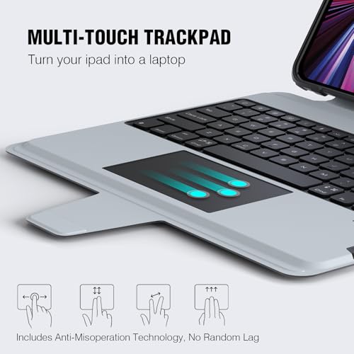 Image of Nillkin iPad Air 13 inch Case Keyboard (M3 2025 /M2 2024) & iPad Pro 12.9 inch (6th /5th /4th /3rd), Detachable Keyboard with Multi-Touch Trackpad, Pencil Holder & Camera Cover, Rugged Protective