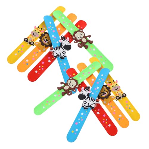 Bracelets claquer silicone animaux de la savane TOYANDONA pour enfant x10