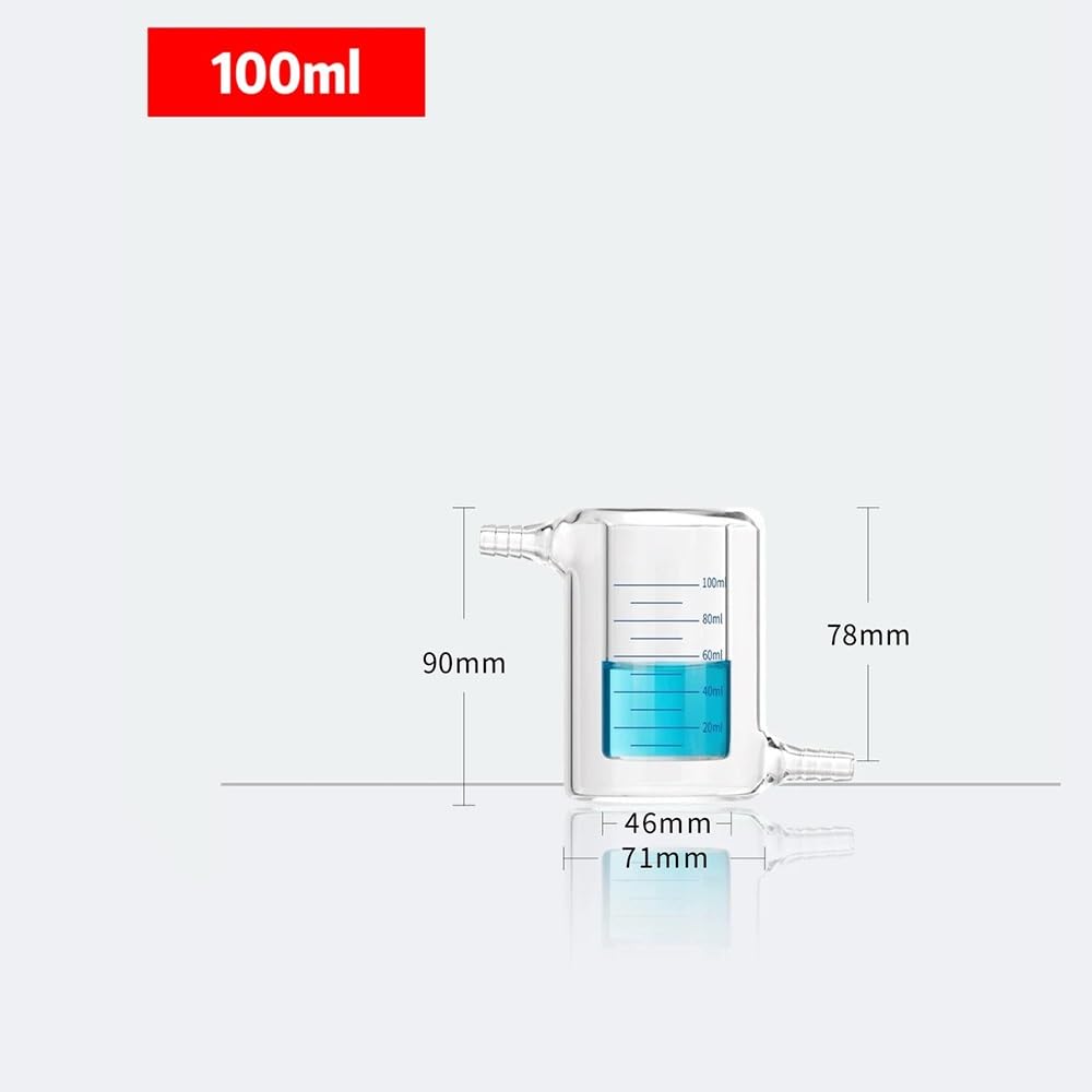 Bicchiere da laboratorio con beccuccio, Becher in vetro borosilicato da laboratorio graduato a doppio strato 50-1000 ml(100ml)