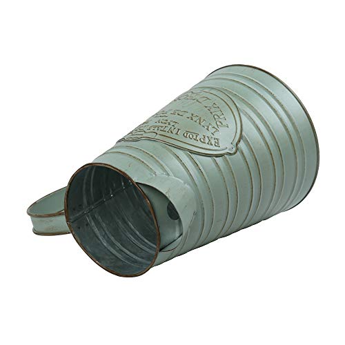 Philpety Shabby Chic Watering Can Galvanized Finish Metal Vase Country Rustic Pitcher Primitive Jug Decorative Flower Holder, 7.5" H #TOP4