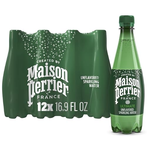 Maison Perrier Ultimate Sparkling Water, 16.9 Fl Oz Plastic Water Bottles, 12 Count