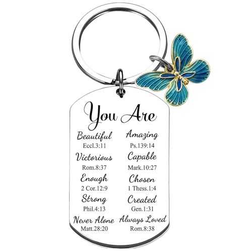 Christian Keychain Gifts for Women Mom Sister Daughter Inspirational Bible