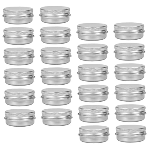 EXAOMBLE 24pièces Boîtes Rondes Aluminium Pour Ranger Bijoux Petites Canettes Boîtes à Thé Et Cosmétiques