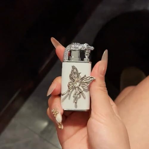 Encendedor Butano Antorcha Dual Llama Cocodrilo Blanco miniatura 6