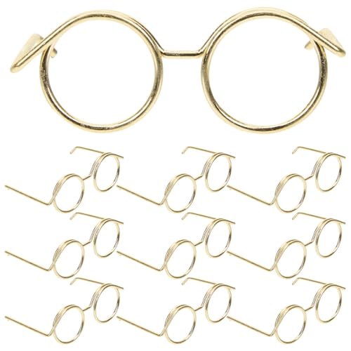 Toddmomy - Toddmomy 10 Pièces Lunettes De Soleil De Poupée Mini Lunettes De Jouet Mini Lunettes De Poupée De Père Noël Lunettes Miniatures Pour Poupées Habiller Accessoires (Doré)